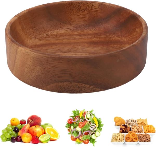 Small Round Wooden Bowl - Cozy Storage Solution for a Rustic Home Atmosphere