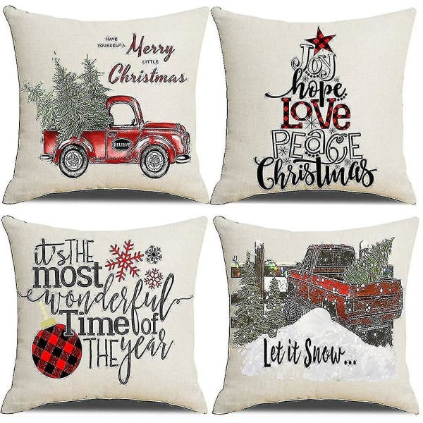 Jul 18x18 putetrekk, dekorative utendørs Merry Xmas puter zdq