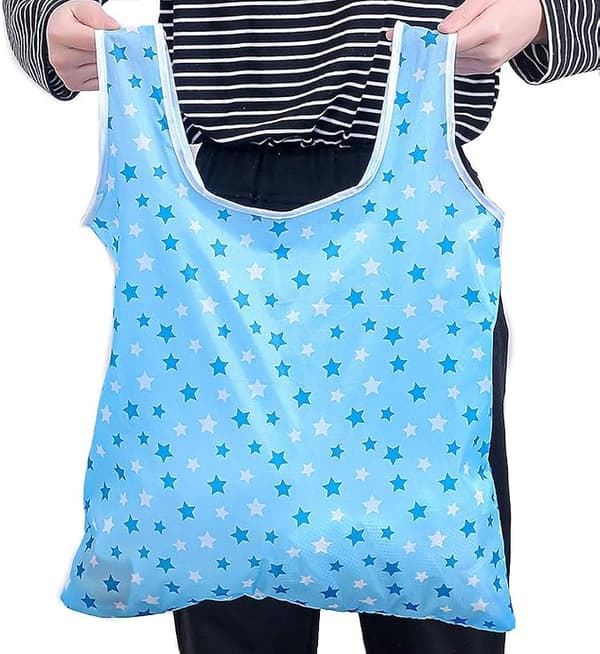 6 Sammenleggbare Vesker - 190T Polyester - 26g Per Stykke - Kan Bretttes Inn i en Pose (Tilfeldig Farge)