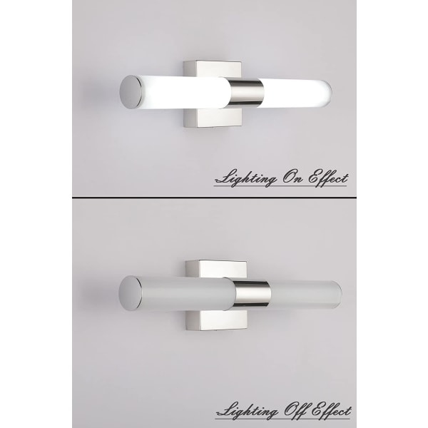 Baderomsskapbelysning, 16W krom LED-speillamper_tfrf