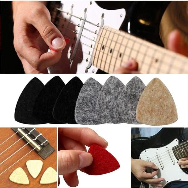 16 st gitarrplektrum Ukuleleplektrum Ull Filt Plektrum Flerfärgad