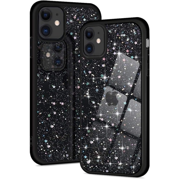 Heyone iPhone 11 Pro Max Case Glitter Klart Söt Case för tjejer Transparent Bling Paljetter Cover Ultra Slim Case