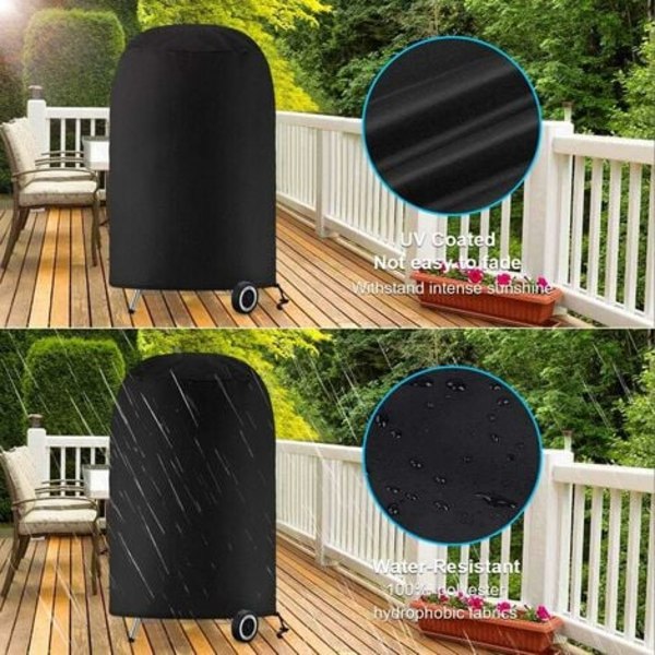 Grillöverdrag, runt grillöverdrag, grillpresenning, vattentätt grillöverdrag med anti-UV-skydd (70 x 70 cm)