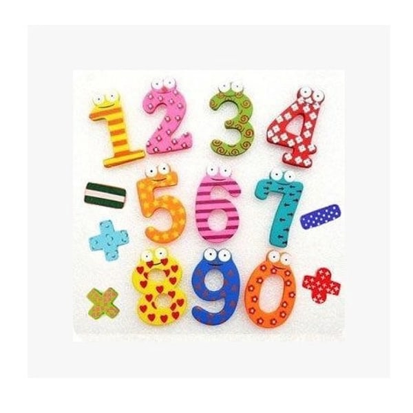15 bitar siffror 0-9 Trä kylskåpsmagnet för barn engelska alfabetet kylskåpsmagnet magnetisk set CDQ