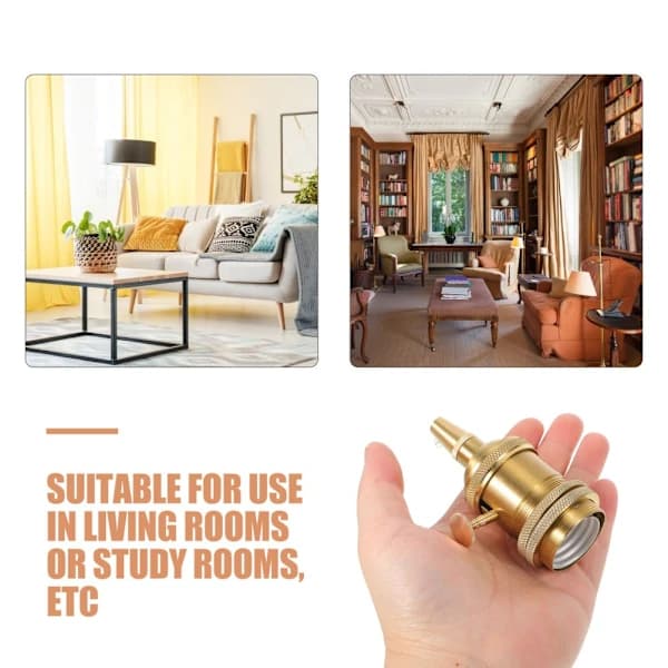 Imitation Copper Lamp Holder Table Base Bulb Socket E27 Screw Mount