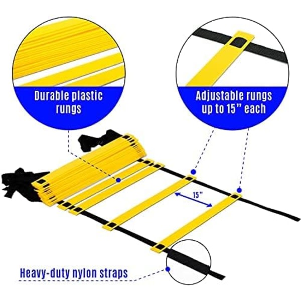 Hastighets- og smidighedsträningsstege med bärväska（10m）