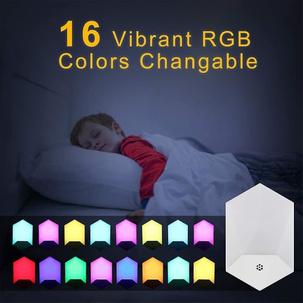 Led-yövalo lapsille Plug-and-play kaukosäätimellä 16 väriä säädettävä Rgb-kirkkaus Plug-in