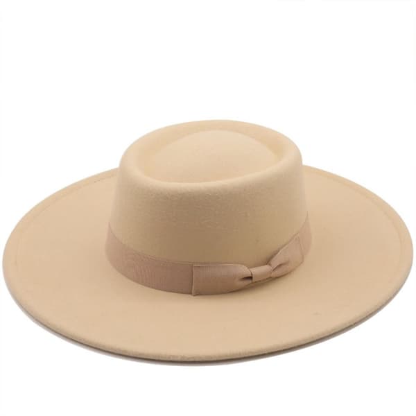 Elegant Dam Bowknot Derby Hatt Bredbrättad Fedora Modehatt