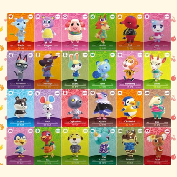 Animal Crossing Amiibo Sarja 5 -kortti 24KPL 30*22MM 24KPL 24PCS 86*54MM