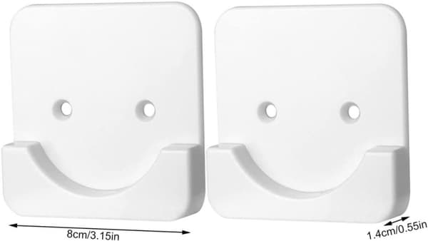 Självhäftande duschdraperistångsfästen, väggfästen utan borrning med skruvar för badrum, sovrum och garderob, vit, 2-pack