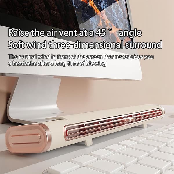 Bærbar Bladløs Tårnventilator, USB Genopladelig Stille Mini Luftkøler Til Soveværelse, Skrivebord, Kontor, Camping Og Rejser