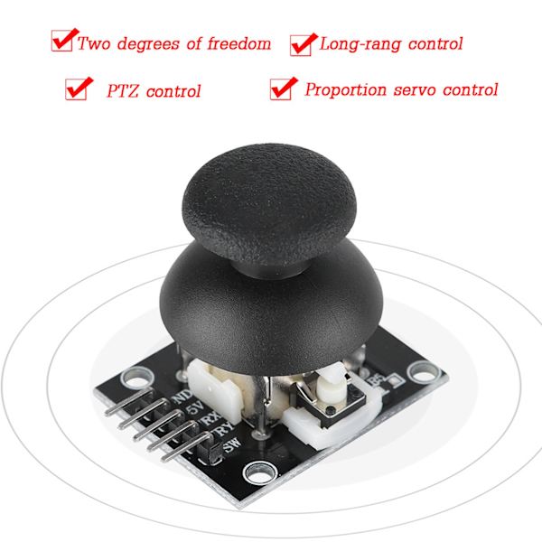 5 stk. Dual-akse joystickmodul til PS2 spilcontroller Gamepad kontrolstangssensor til Arduino