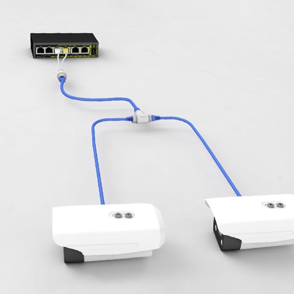 Poe Camera Simplified Cable Connector Splitter 2-i-1 nätverkskabelkontakt null ingen