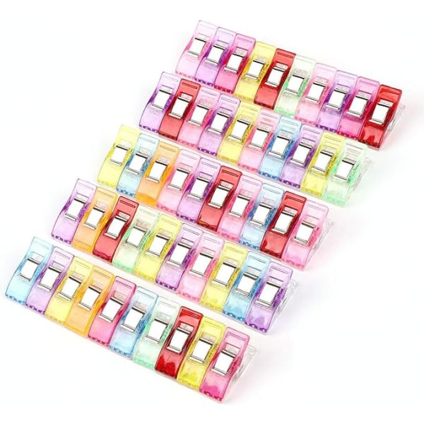 60-pack multifunksjonssömnadsklämmer, quilttilbehör for å byta ut sömnadsnålar og märkning, diverse farger CDQ