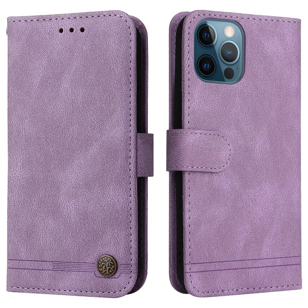 Veske til Iphone 12 Pro Max Plånbok Flip Pu Cover Magnetstängning Flip Case Handväska stil med veske Lilla A