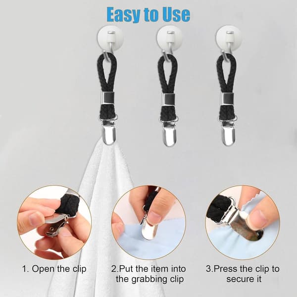 Black Towel Clips - Fasteners - Kitchen Towel - /Beach Towel - 4 Pcs Hanging Kitchen Towel Clips