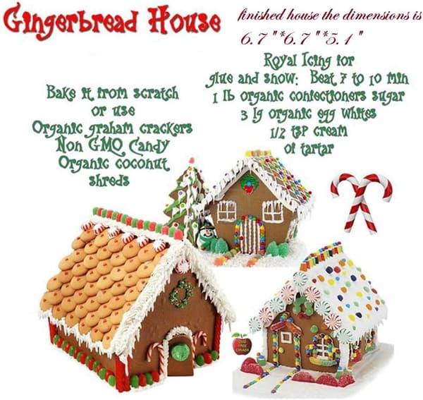 Pepperkakehus Kakeform Sett, Rustfritt Stål DIY Bake-sett, Perfekte Julesign med Gaveeske for Barn og Voksne