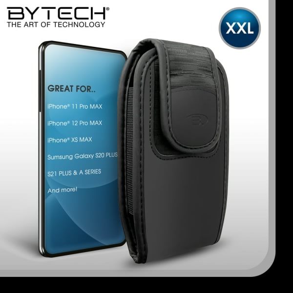 Bytech XXL vertikalt universal älypuhelimeen - yhteensopiva iPhone 11 Pro Maxin, iPhone 12 Pro Maxin, iPhone XS Maxin, Samsung Galaxyn kanssa