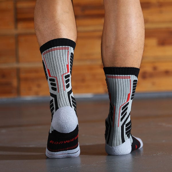 Herr Cushion Crew Socks Moisture Control Tjockare Atletiska Kompressionsstrumpor grå zdq