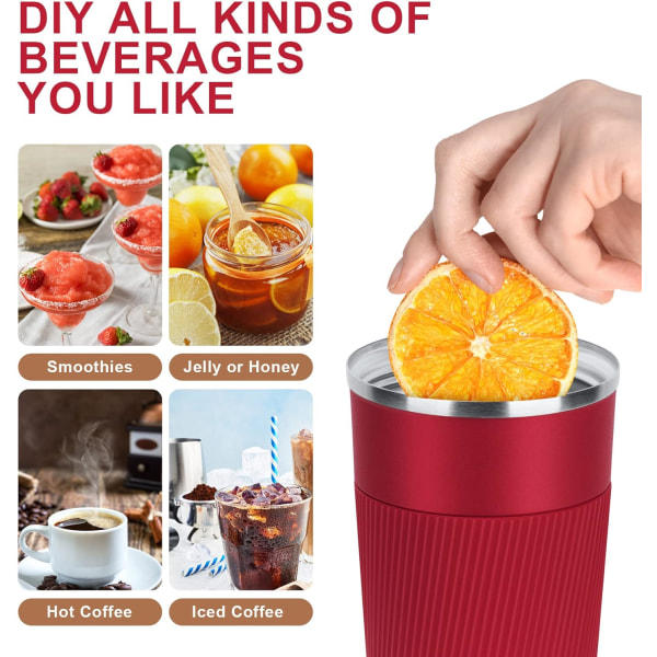 Kaffemugg 17oz - Isolerad kafferesemugg Spillsäker med läckagesäkert lock Vakuum termos kaffetumlare i rostfritt stål