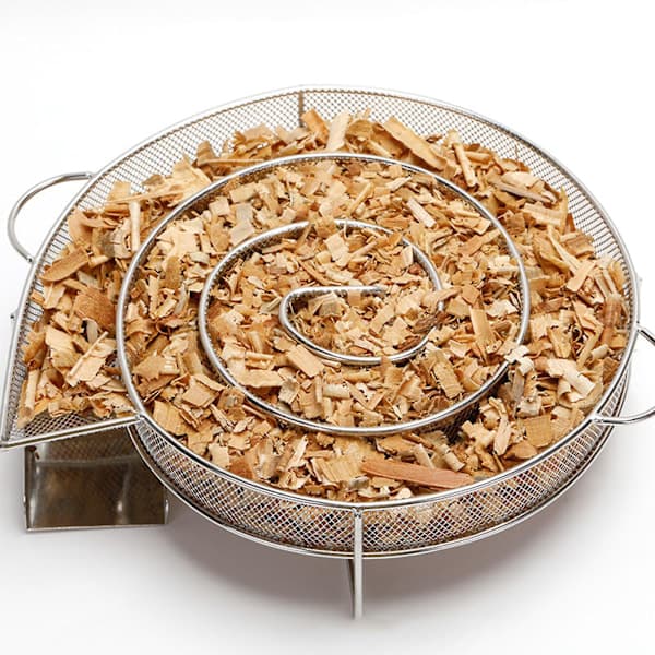 Koldrøgsgenerator Rustfrit Stål Spiralnet Røgbakke Med Børste Og Kroge Til Grill Laks Kød 25 x 18 x 4 cm