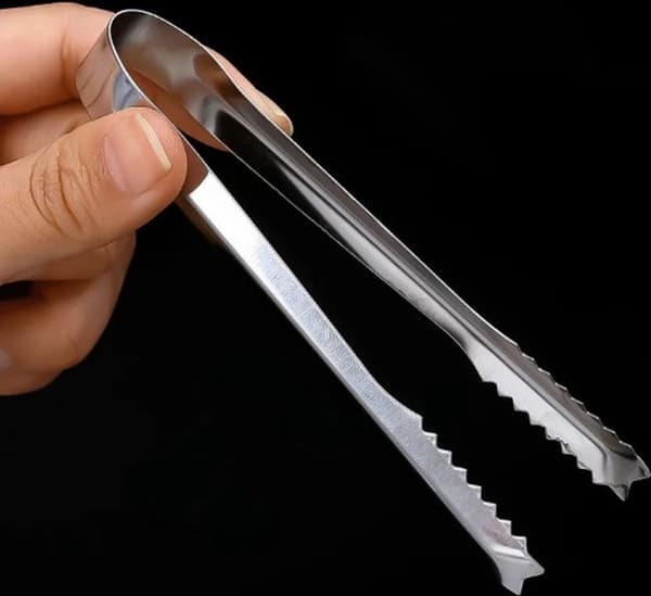 2 stk. buffet-/grill-/rustfritt stål-/kjøkken-/iskube-/sukkerbit-/bartenderverktøy tang