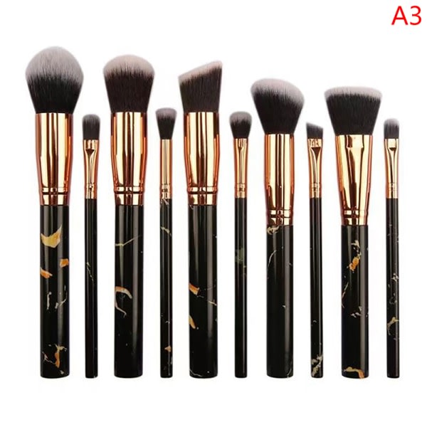 10-delt makeupbørste sæt blush foundation øjenskygge concealer sort one size