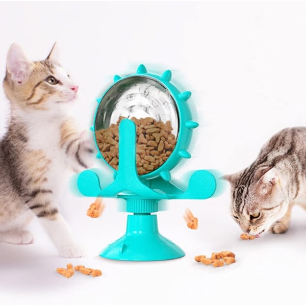CDQ Cat Toy Windmill, Cat Windmill Spins, Pariserhjul Interactive Cat Toy, 360 Roterande Food Escape Toy