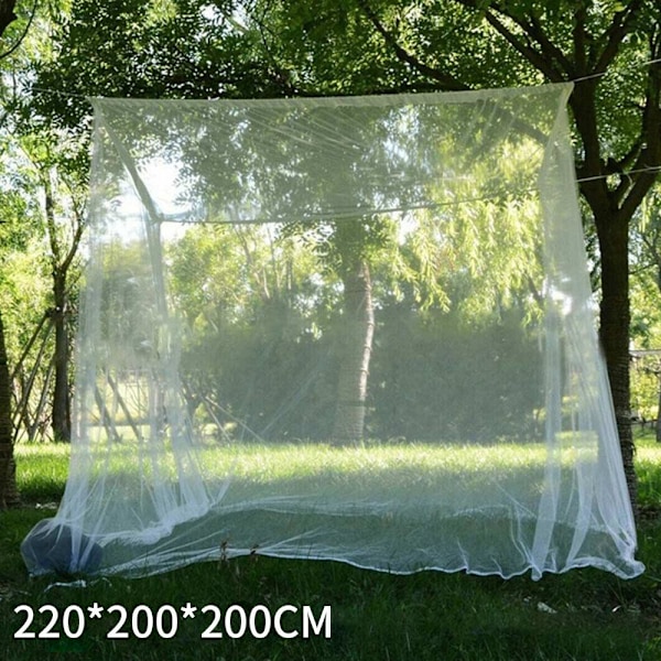 Campingnät Vitt mesh Bärbart fyrkantigt hopfällbart myggnät Lätt utomhuscampingtält Sova Sommar Vit 1 White 1 210x150x170cm