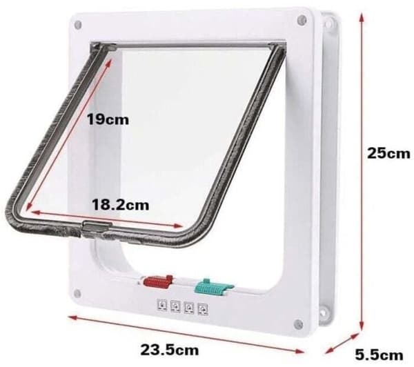 Brun magnetisk kattelem 23,5x25x5,5cm – 4 positioner til katte og små hunde, manuel dør
