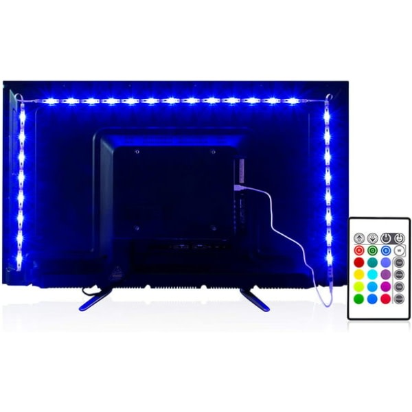 Led-striplys 6,56 fot for 40-60 tommers TV USB-bakgrunnsbelysningssett med