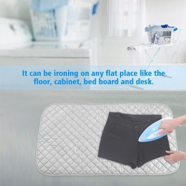 Kompakt bærbar strykematte strykebrett resetork vaskemaskin sølv 60*55cm