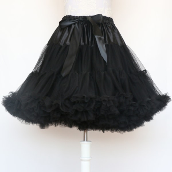 Kvinde Petticoat Lolita Tutu Skørt Underskørt Kort Krinoline Co Hvid one size