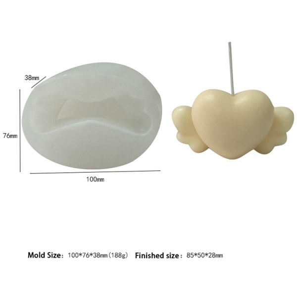CDQ 3D-hjärtvingeform av form DIY Handgjorda molds