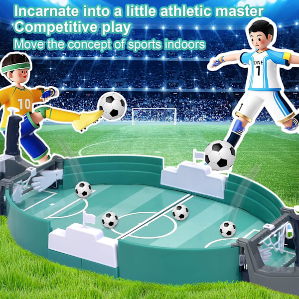 Mini Bordfodboldspil, Bordfodboldspil med 6 Fodbolde, Interaktivt Brætspil til Børn og Voksne