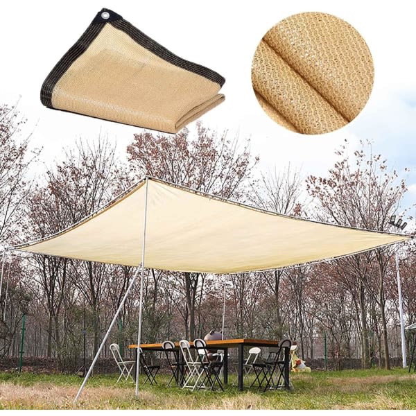 Skuggnät Beige Rektangulärt Solsegel 90 % UV-beständigt Andas och resistent Skuggnät 2mx3m(6,5x9,8ft) Anpassningsbar