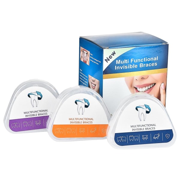 Tandrätare, tandhängslen Ortodontisk set för vuxna, uppriktning 3-stegs tandhållare 3PCS