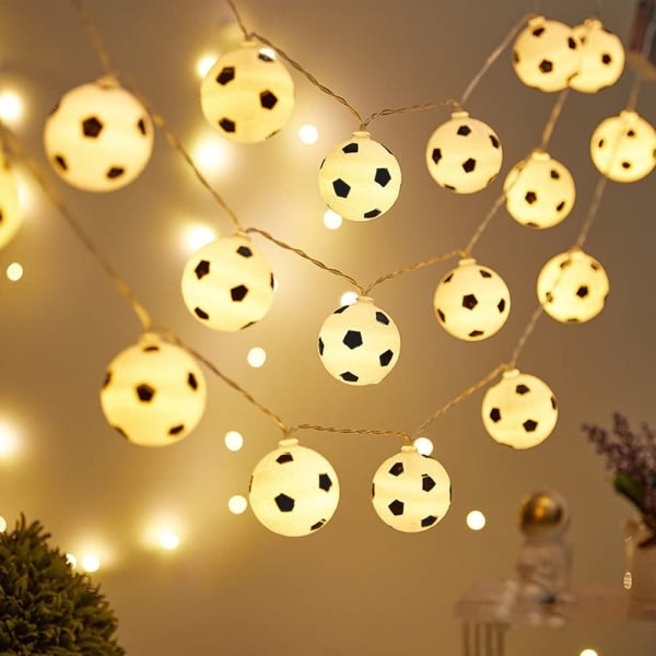 CDQ 2022 VM Dekor String Lights Fotboll, 3M 20 fotbollar