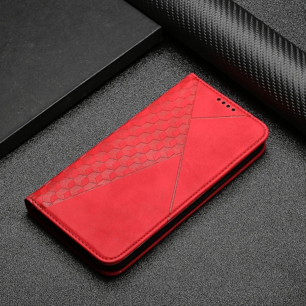 Kompatibel med Iphone 13 Pro Case Premium Cover Magnetisk Läder Folio Etui Coque - Röd null ingen