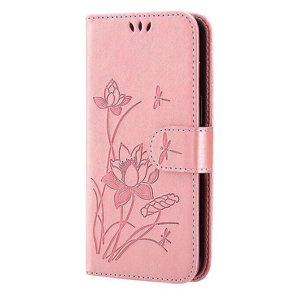 Case för Iphone Se 2022/2020/ Iphone 8 Embossing Lotus Pu Läder Plånbok Flip Cover Coque Etui Pink