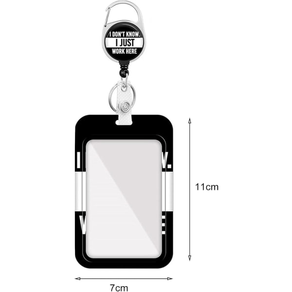ID-korthållare Bärbar multifunktionsjusterbar ID-brickahållare Korthållare Kontorsmaterial Svart
