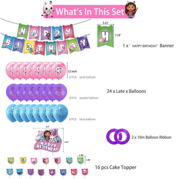 Dockhus f?delsedagsfest dekoration ballong set tillbeh?r