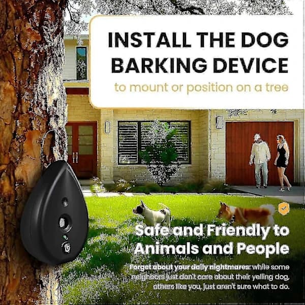 3-level Ultrasonic Bark Control - 23 Meter Range, Outdoor Dog Silencer