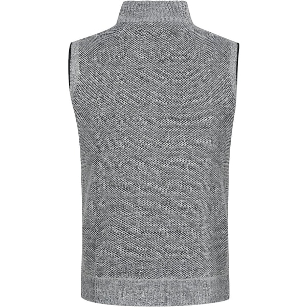 CDQ Vintertjock stickad väst med ullfoder och manschettlös cardigan (ljusgrå 4-XL) Light Grey 4xl