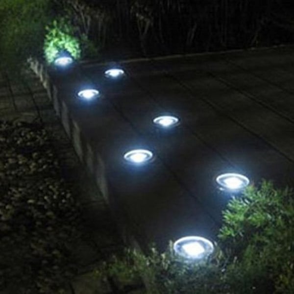 CDQ Utomhussolljus, 4 kpl 3 LED-kohdevaloa (rund, kallvit)