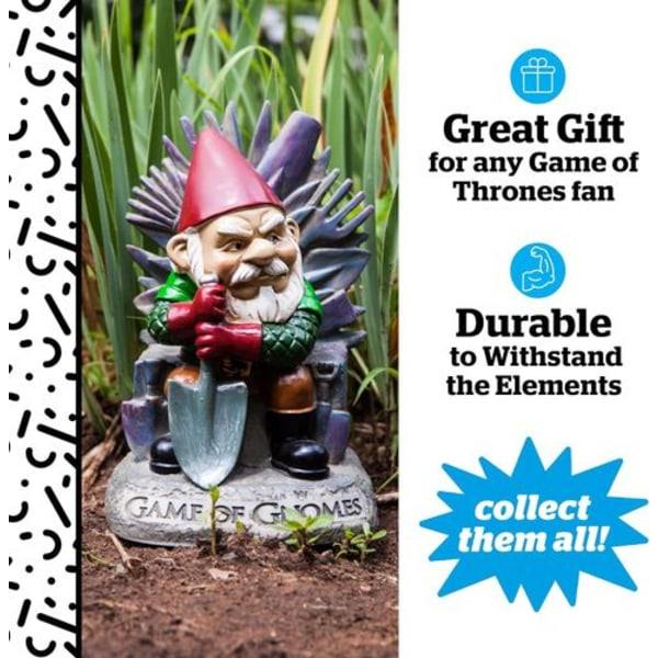 Game of Gnomes - Morsom hagegnom, håndmalt, værbestandig, keramikk,
