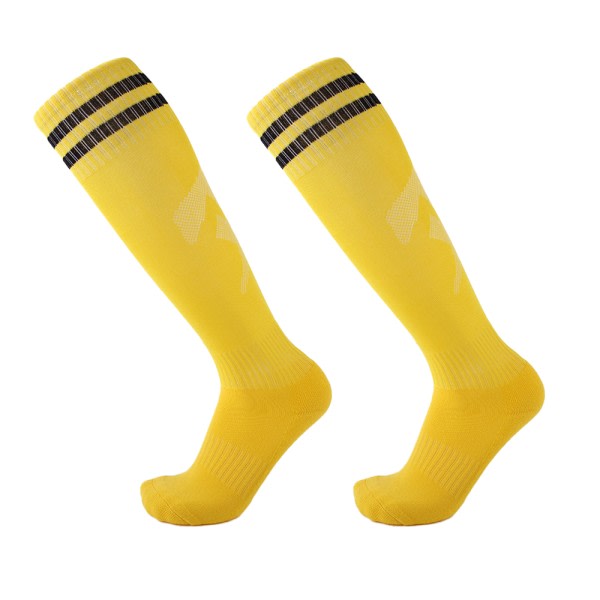 Träningsstrumpor med tjocka sulor för fotbollsstrumpor over knäet gul CDQ