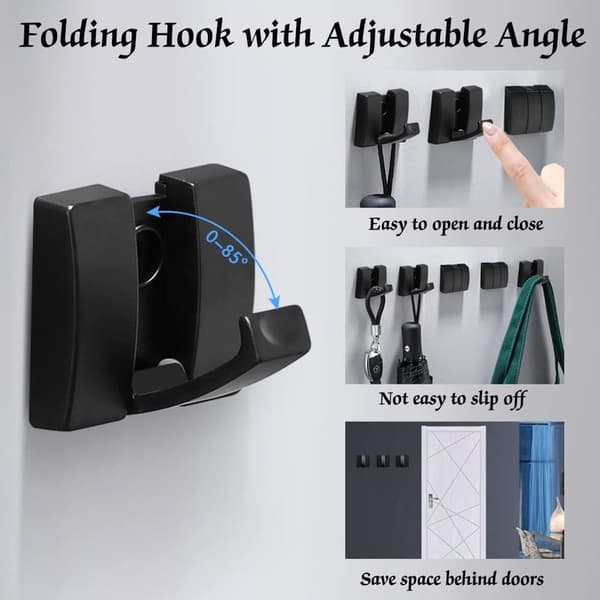 2 - Foldable - Coat Hook - Wall Hanger - Foldable - Wall Coat Hook - Modern - Wall Coat Hooks - Coat Hanger - Door Hanger