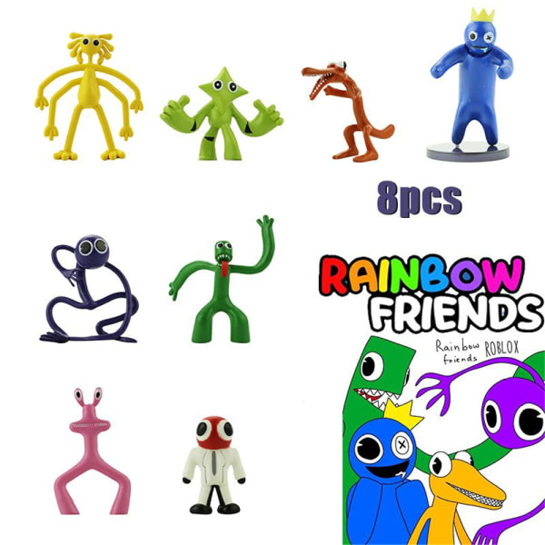8 stk. Rainbow Friends Actionfigurer Legetøjssæt Julegave 8PCS