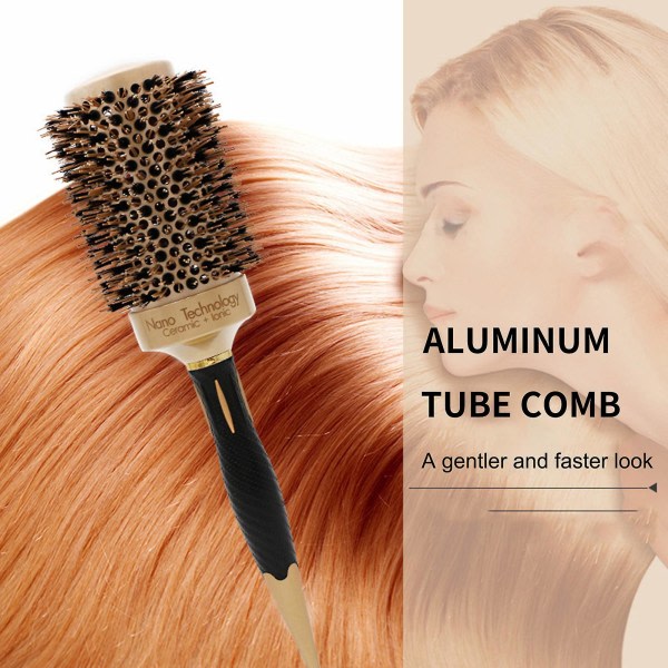 Keramisk jonisk fat hårborstecylinder Nanokeramisk jonisk teknologi Varme til hår Curling Udlåtning Styling 43mm